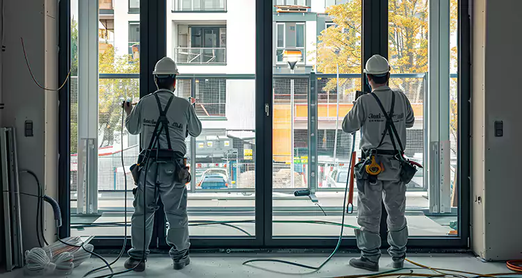Patio Door Glass Replacement with Built-In Blinds in Tampa, FL